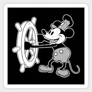 Steamboat Willie - distressed 4 dark tees Magnet